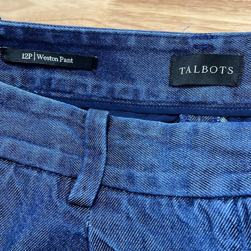 Talbots Weston Pant Soft Denim Jeans Super Wide Leg Trousers High Waist - Picture 8 of 8